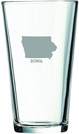 16 oz Bira Bardağı-Iowa Eyalet Taslağı-Iowa Eyalet Taslağı