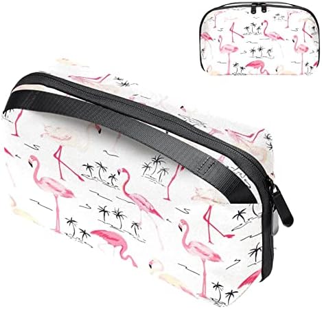 Taşınabilir Elektronik Organizatör kılıflı çanta Flamingo Kuş Seyahat Kablosu saklama çantası Sabit Diskler, USB,