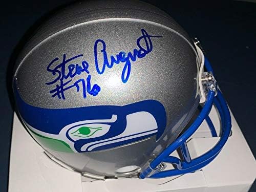 Steve August Seattle Seahawks İmzalı Riddell Mini Kask - İmzalı NFL Mini Kasklar