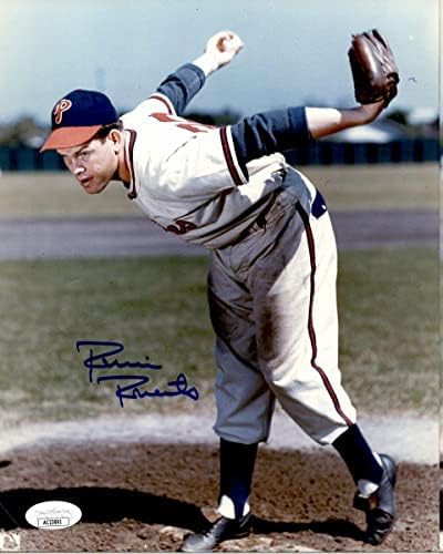 Robin Roberts HOF İmzalı 8x10 Fotoğraf Philadelphia Phillies JSA - İmzalı MLB Fotoğrafları