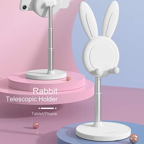 nediea Sevimli Cep Telefonu Standı, Masa için Açı Yüksekliği Ayarlanabilir Cep Telefonu Standı, Sevimli Tavşan Telefon