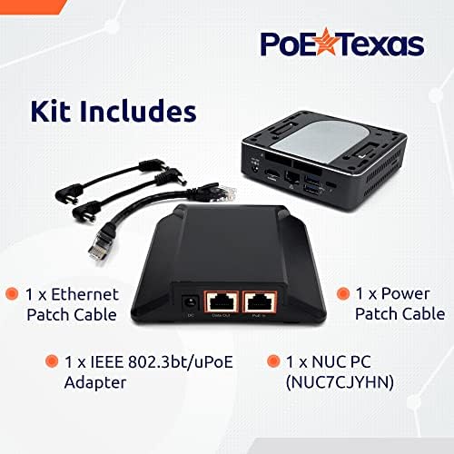 PoE Texas PoE++ NUC Bilgisayar NUC7CJYHN-Intel NUC PC Barebone Sistemi için Ethernet Üzerinden Güç - Çıkış Gerekmez