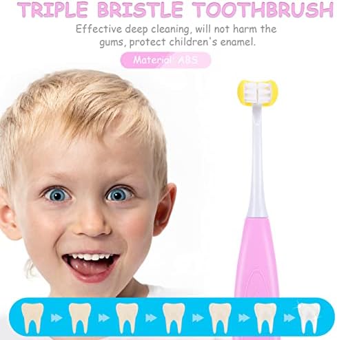 DOITOOL Çocuklar Diş Fırçaları Diş Temizleme Fırçaları Pratik Diş Fırçaları Çocuklar için Pembe