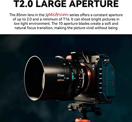 7 zanaatkarlar 50mm T2.0 Sinema Lensi Büyük Diyafram Tam Çerçeve Lensler Manuel Odaklama Düşük Bozulma Sinema Lensi
