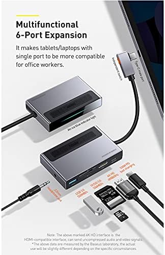 USB Tip C HUB 4K HD TF USB kart okuyucu Geri Çekilebilir Klip USB C 3.0 Adaptörü dok istasyonu Splitter