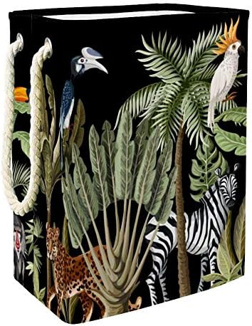 Palmiye Muz ve Orman Hayvanları Gibi Inhomer Tropikal Ağaç 300D Oxford PVC Su Geçirmez Giysiler Battaniye için Büyük