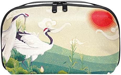 Su geçirmez Kozmetik Çantaları, Kırmızı Taçlı Vinç Seyahat Kozmetik Çantaları, Çok Fonksiyonlu Taşınabilir Makyaj