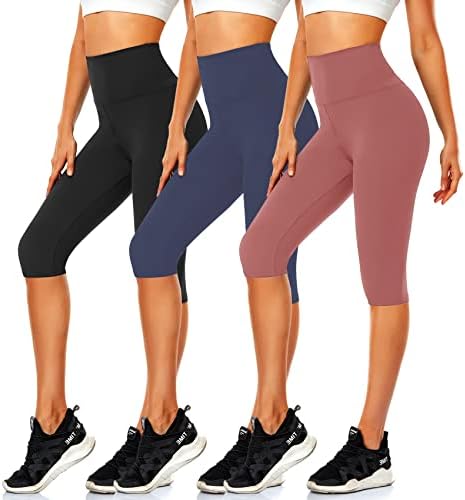 Kadın Diz Boyu Tayt - Yüksek Belli kapri pantolonlar Biker Şort Kadınlar için Yoga Egzersiz Egzersiz Kısa Rahat Yaz