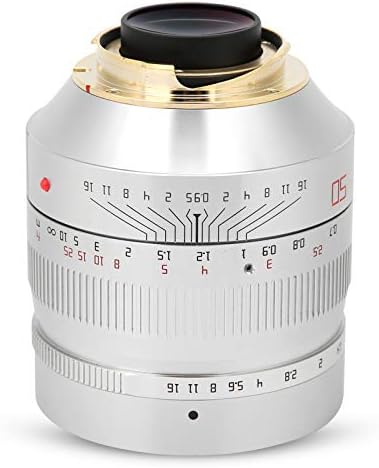 Tgoon Geniş Diyafram Geniş Açı Lens, Tam Çerçeve Lens Alüminyum Alaşım Gümüş Saf Manuel Lens Açık Hava Etkinliği için
