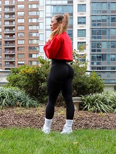OQQ kadın 2 Parça Popo Kaldırma Yoga Tayt Egzersiz Yüksek Bel Karın Kontrol Dantelli Ganimet Pantolon