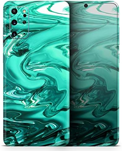 Tasarım Skinz Parlak Trendy Yeşil Renk Swirled Koruyucu Vinil Çıkartması Wrap Cilt Kapak Samsung Galaxy S20 ile uyumlu