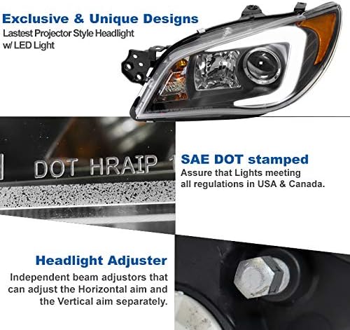 ZMAUTOPARTS LED Tüp Projektör Farlar Siyah ile Uyumlu 2006-2007 Subaru Impreza [Fabrika HID / Xenon]