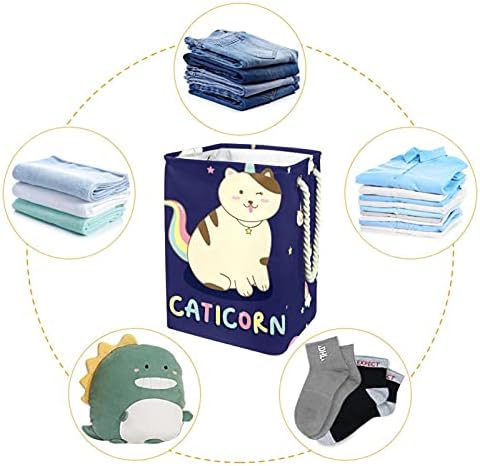 Inhomer Çamaşır Sepeti Caticorn Kedi Gökkuşağı Yıldız Katlanabilir çamaşır sepetleri Firma çamaşır Kutusu giysi saklama