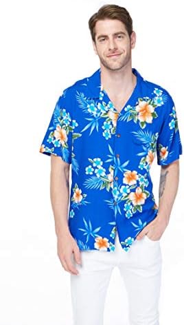 Ebegümeci Mavisinde Uyumlu Çift Hawaii Luau Gömlek veya Maksi Sade Elbise