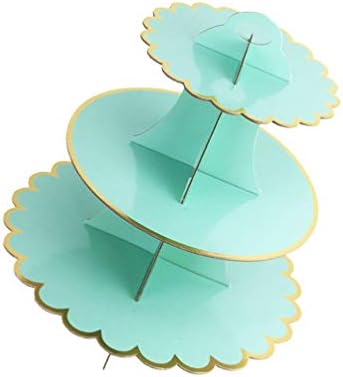 PRETYZOOM Mini kağıt bardaklar Cupcake Standı Macaron Kulesi Kek kek standı vitrin rafı 3 Katmanlı Cupcakes Tutucular