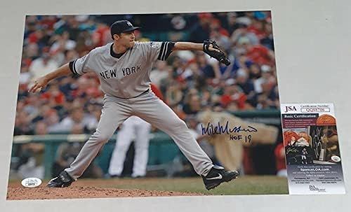 Mike Mussina imzalı New York Yankees 11x14 fotoğraflı HOF Yazıtlı JSA - İmzalı MLB Fotoğrafları