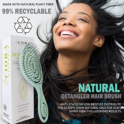 Fiora Naturals Saç Dolaşık Açıcı Fırça -100 % Biyo-Dostu Dolaşık Açıcı saç fırçası w/Ultra-yumuşak kıllar - Kolaylıkla