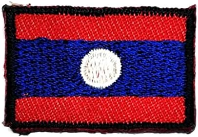 Kleenplus 0. 6X1.1 İNÇ. Mini Laos Bayrağı Yama Ülke Bayrağı Amblemi Üniforma Dikmek Demir On Yamalar moda Aksesuar