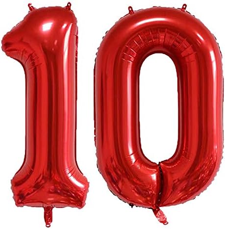 Ceqıny 40 İnç 10th Numarası Balon Mylar Balon Dev Balon Alfabe Folyo Balon Doğum Günü Partisi Düğün Gelin Duş Nişan
