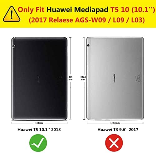 Huawei MediaPad T5 10 Tablet 10.1 inç (AGS2-W09 AGS2-L09 AGS2-L03) -360 Derece Dönen Standı Kılıf Koruyucu Kapak,Stylus