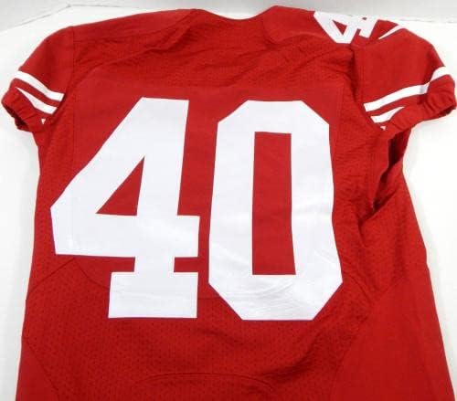 2014 San Francisco 49ers 40 Oyunu Yayınlandı Kırmızı Forma 40 DP26920 - İmzasız NFL Oyunu Kullanılmış Formalar