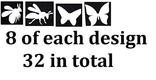 Hayvan ve Böcekler Dövme Şablon Koleksiyonları (32 Dövme Glitter Airbrush Şablon Arı Kelebek)