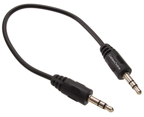 CablesOnline 6 inç 3.5 mm Stereo TRS Erkek-Erkek Kalıplı Kısa Jumper Ses Kablosu, AV-100