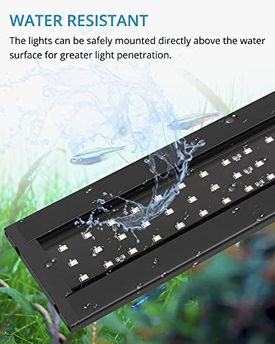 NİCREW Tam Spektrum Bitki akvaryum LED ışıkları, Zamanlayıcı ile, Tatlı Su Balık Tankı için, 36-48 İnç, 25 Watt