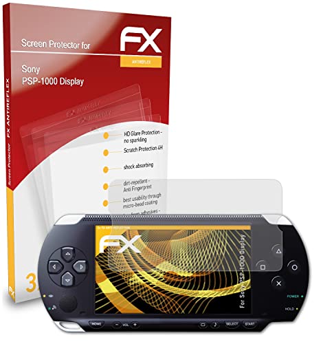 atFoliX Ekran Koruyucu ile uyumlu Sony PSP - 1000 Ekran Koruyucu Film, yansıma önleyici ve şok emici FX Koruyucu Film