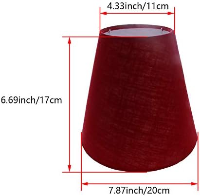Hegebeck Crimson Ciltli Abajur 7.87×6.7×4.33 inç Eğimli Yükseklik Kumaş Kumaş için Hazırlanmış Masa Lambası ve Zemin