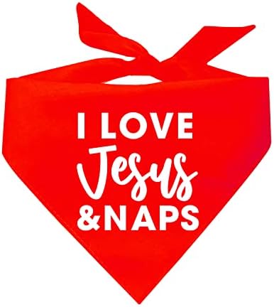 İsa'yı Seviyorum ve Naps Köpek Bandanası (Çeşitli Renkler)