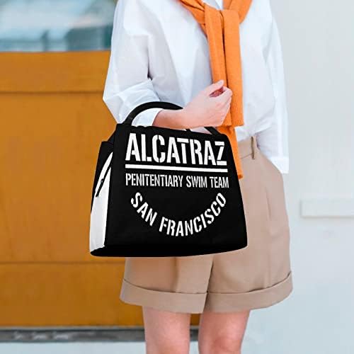 Alcatraz Cezaevi Yüzme Takımı San Francisco Yalıtımlı yemek kabı Tote Çanta Özel Çanta Baskılı Sevimli