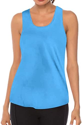 ıLUGU Womens Egzersiz O Boyun Kolsuz Nefes Backless Yoga Tankı Üstleri Gömlek Kadın Camiş T Shirt