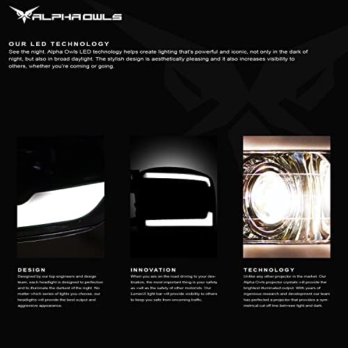 Alfa Baykuşlar 8710142 Projektör Farları Beyaz led ışık Çubuğu - Siyah Amber 2009-2014 Ford F150 Halojen Modellerine