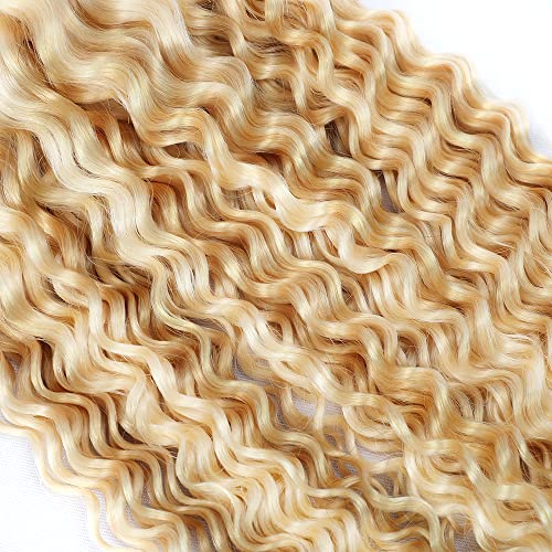 Sarı insan saçı Demetleri P27 / 613 Kinky kıvırcık insan saçı Paket Ombre Vurgulamak insan saçı Bir Paket çift Atkı
