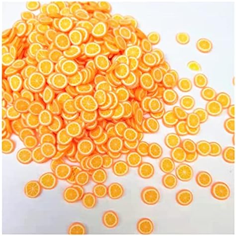SHUKELE NİANTU109 20 g/grup 5mm Turuncu Meyve Polimer Kil Dilimleri Plastik Klei Çamur Parçacıkları Kart Yapımı için