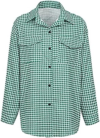 Güz Y2k Uzun Kollu Palto Kadın Şık Polyester Sıcak fermuarlı Mont Konfor Ekose V Boyun Gömlek Kadınlar için
