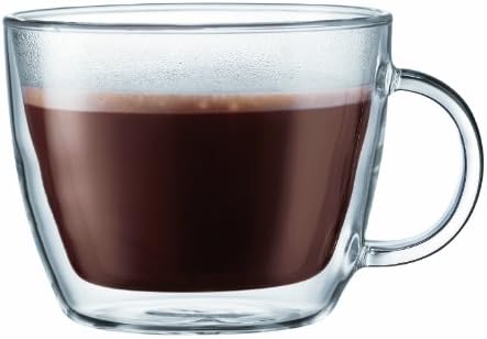 Bodum Bistro Çift Cidarlı Yalıtımlı Cam Cafe Latte Kupa, 15 Ons, 2'li Set