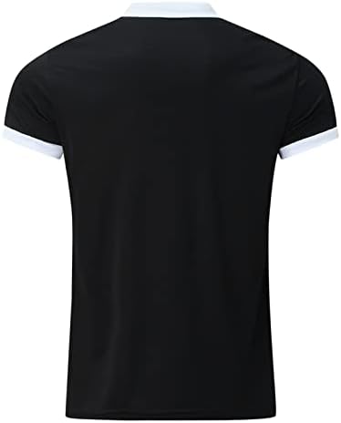 Yaka Temel T Shirt Erkek Rahat Fermuar Turn-Aşağı Yaka iş tişörtü Bluz Katı Kısa Kollu Üstleri Düğme Aşağı Gömlek
