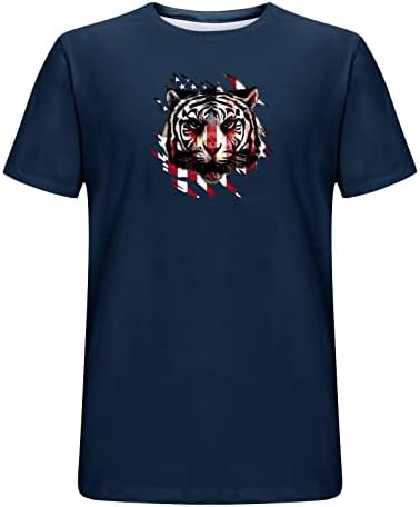 lcepcy Serin Dördüncü Temmuz T Shirt Erkekler için Casual Ekip Boyun Kısa Kollu Grafik Tees 2023 Yaz Vatansever Gömlek