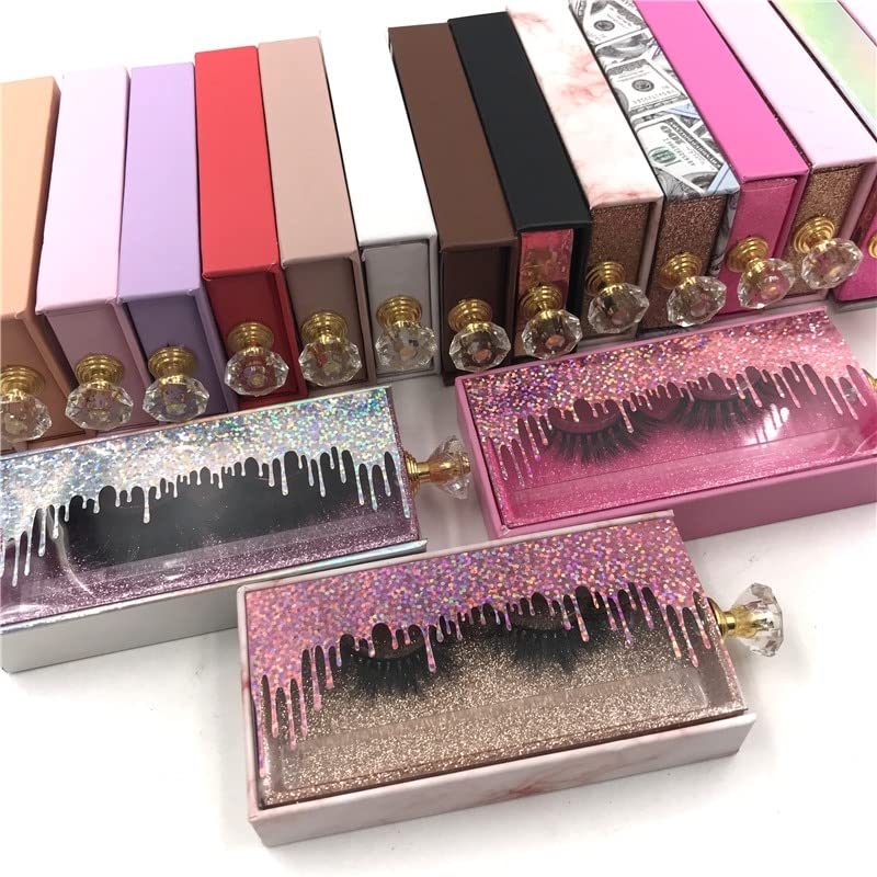 Kirpik Kutusu Paketi Makyaj Araçları Ürün Kutuları Kirpik Ambalajı kristal tutacak (Renk: Color1, Boyut: tepsili 40
