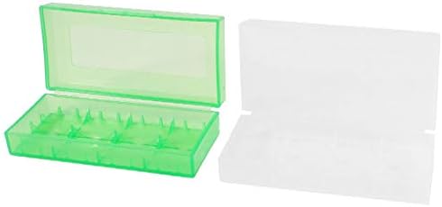 New Lon0167 2 Pcs Clear Green Plastic Case Storage Box for 18670 18650 Batteries(2 Stück klare grüne Kunststoffbox