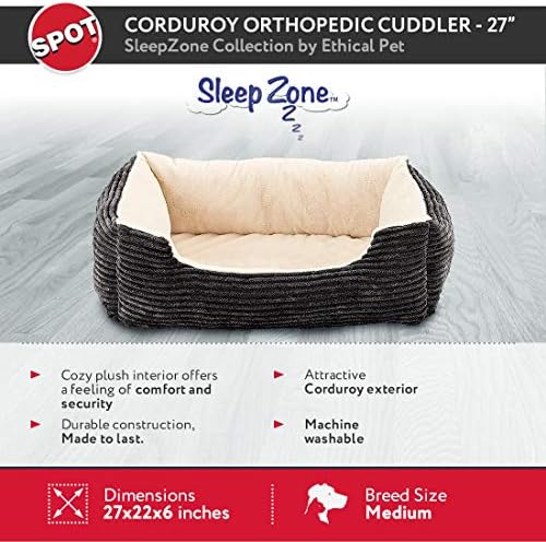 Uyku Bölgesi Kadife Ortopedik Sarılma köpek yatağı-Dokunmamış Alt-27X22 İnç / Çikolata / Çekici, Dayanıklı, Rahat,