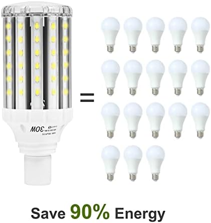 30 W E26 LED mısır ampul, 240 Watt eşdeğer LED ampul, 3000 lümen süper parlak 6000 K beyaz ışık mısır ışık için sokak