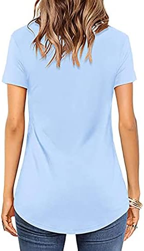 Genç Kız T Shirt Kısa Kollu Derin V Boyun Pamuk Salonu Wrap Flare Çan Alt Düz Bootcut Bluz Gömlek Kadın