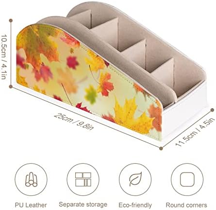 Sonbahar Akçaağaç Yaprakları TV Uzaktan Kumanda Tutucu 6 Bölmeli Caddy Kutusu Masası Depolama Organizatör Blu-Ray