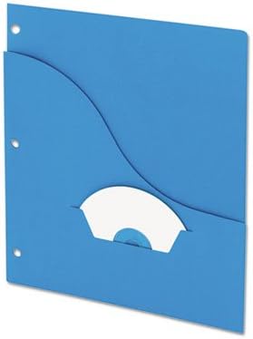 Essentials Slash Pocket Project Folders, 3 Delik, Mektup, Mavi, 25/Paket, Toplam 10 PK