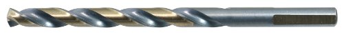 Drillco 400F Serisi Yüksek Hızlı Çelik Jobber Uzunluğu Matkap Ucu, Siyah / Altın Oksit Kaplama, Yassı Yuvarlak Şaft,