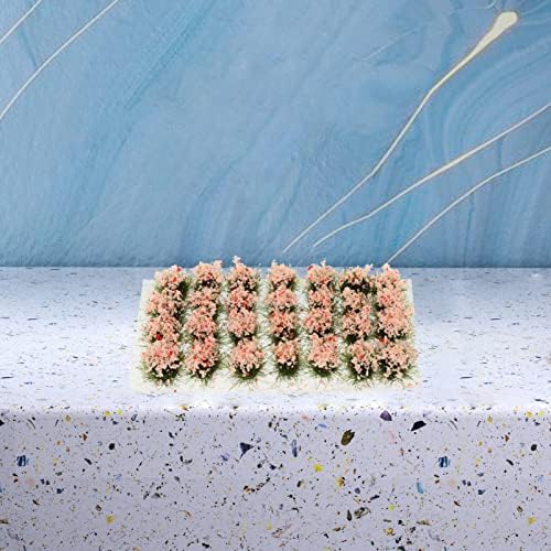 NUOBESTY Yapay Çiçek Küme Bitki Örtüsü Grupları Çim Tutamları Minyatür Reçine Ova Arazi Statik Manzara Modeli Bahçe