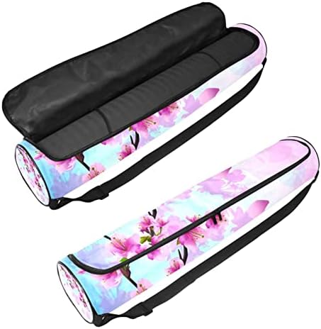 RATGDN Yoga Mat Çantası, Kiraz Çiçeği egzersiz Yoga matı Taşıyıcı Tam Zip Yoga Mat Taşıma Çantası için Ayarlanabilir